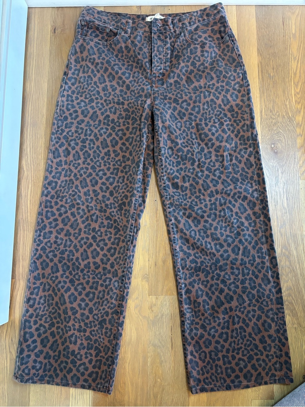 Madewell Leopard Print Wide-Leg Women's Jeans - Brown/Black